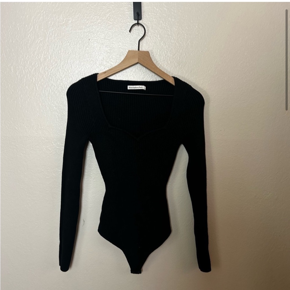 Abercrombie & Fitch Black Ribbed Bodysuit